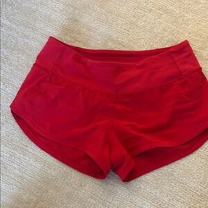 Lululemon Red Running Shorts Low Rise Athletic Hotty Hot Style